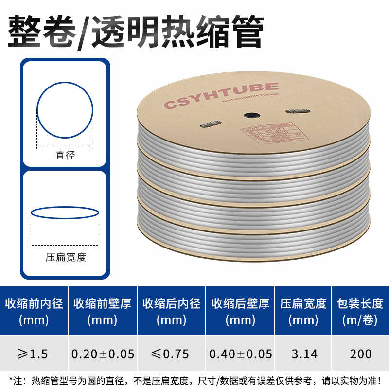 透明 圆直径φ1.5mm 200米/卷 / 透明