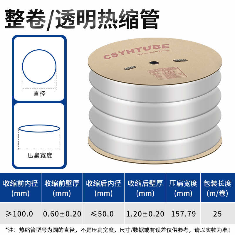 透明 圆直径φ100mm 25米/卷 / 透明