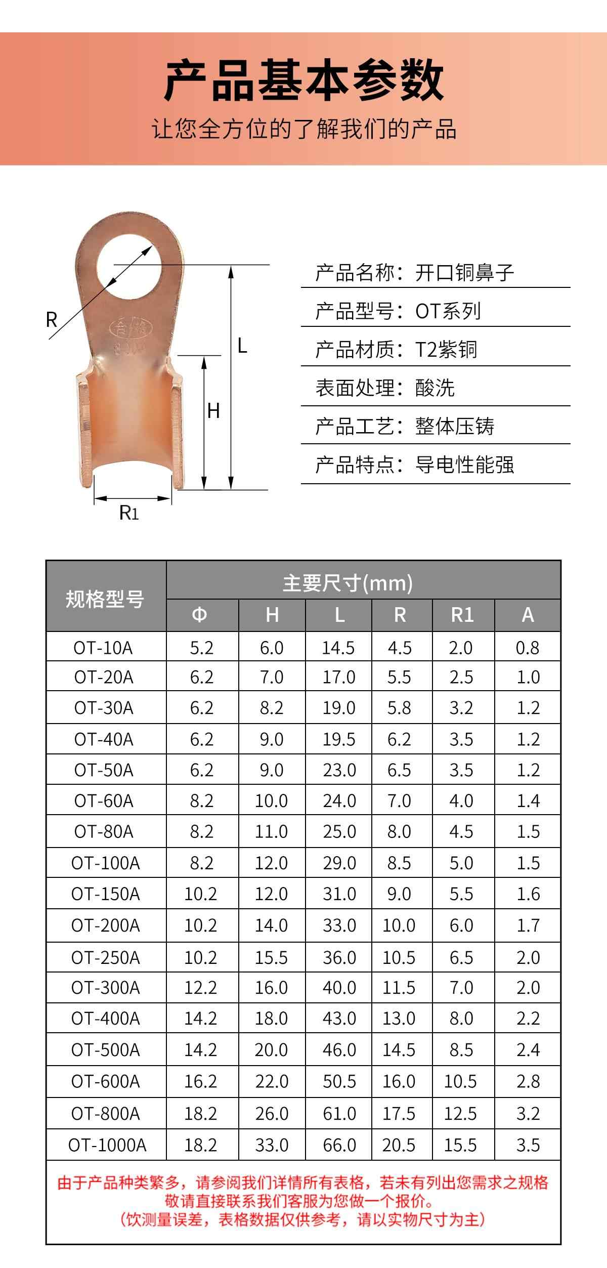  OT开口鼻子-紫铜 10