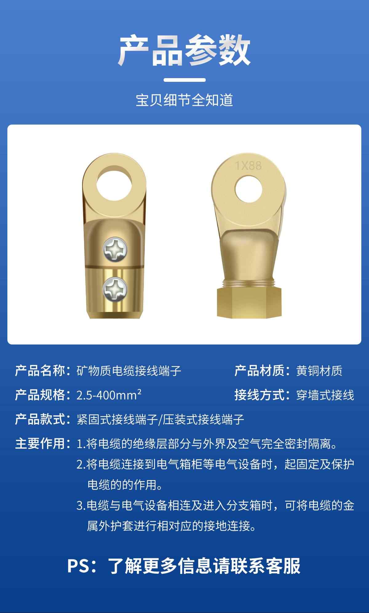 矿物质电缆接线端子 10