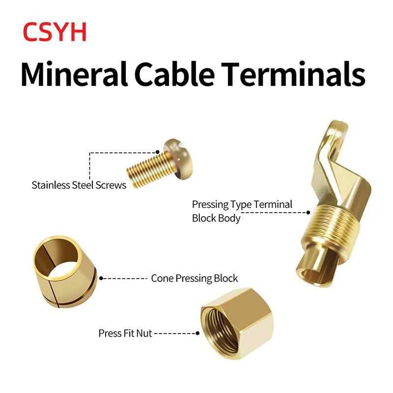 Mineral cable terminal block