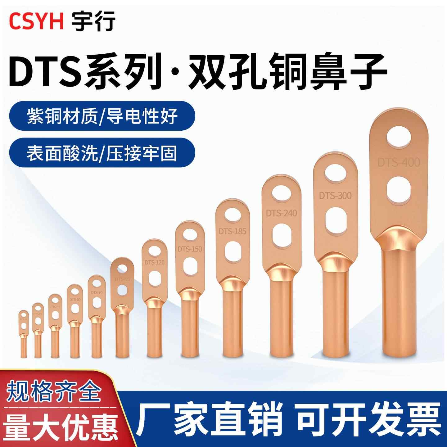 DTS双孔铜鼻子-紫铜
