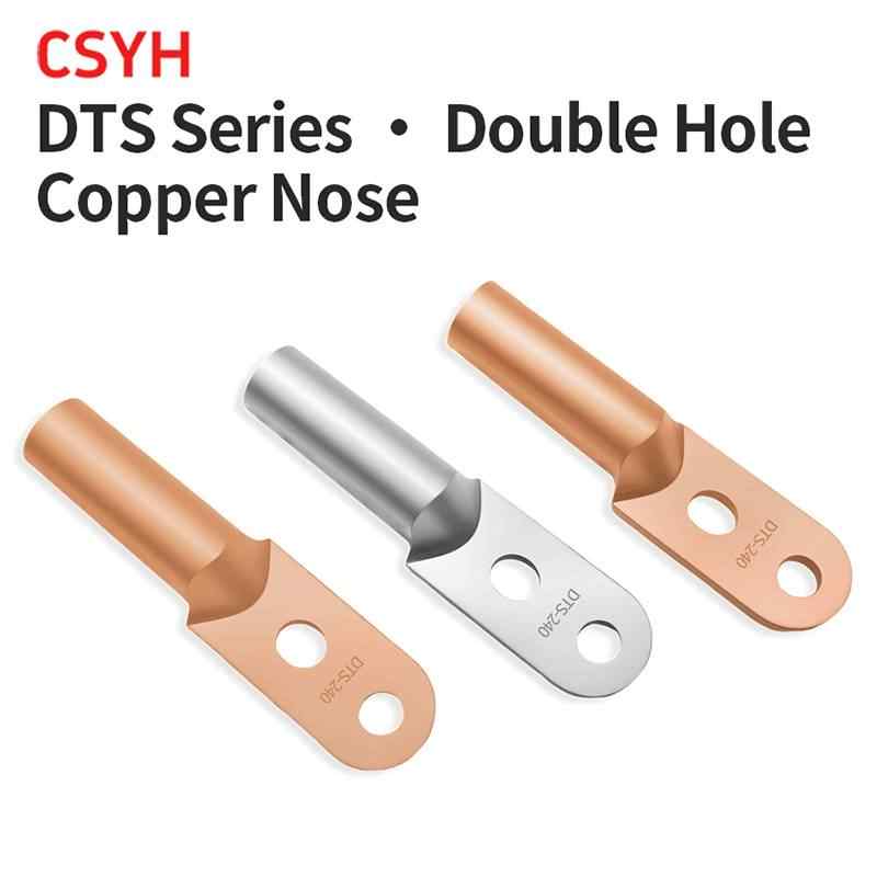 DTS dual hole copper nose - tin plated