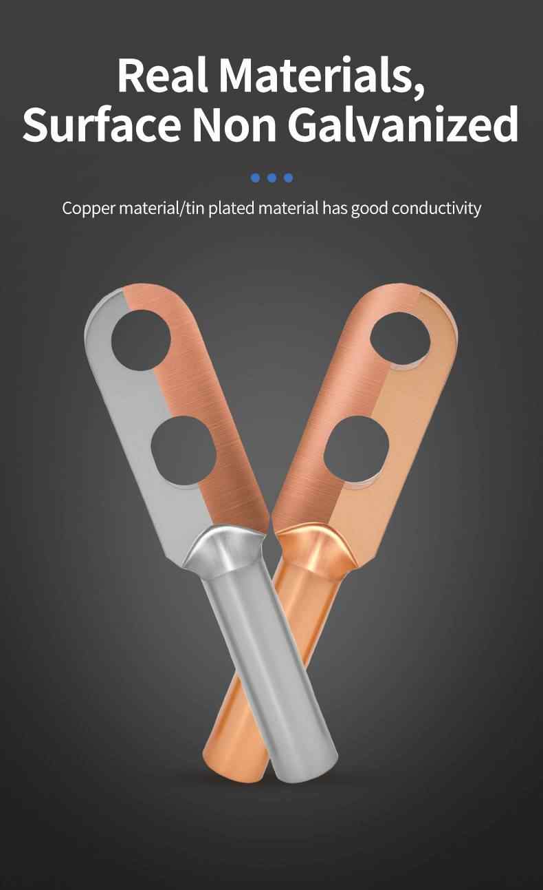DTS dual hole copper nose - tin plated 3