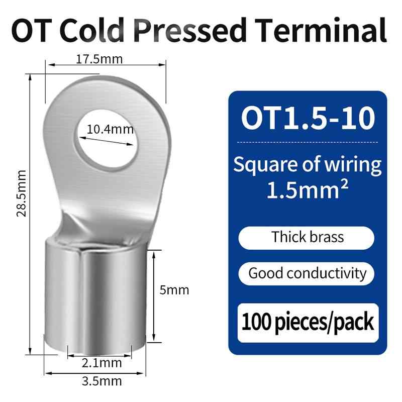 OT1.5-10, 100 Pieces Per Pack / Silver