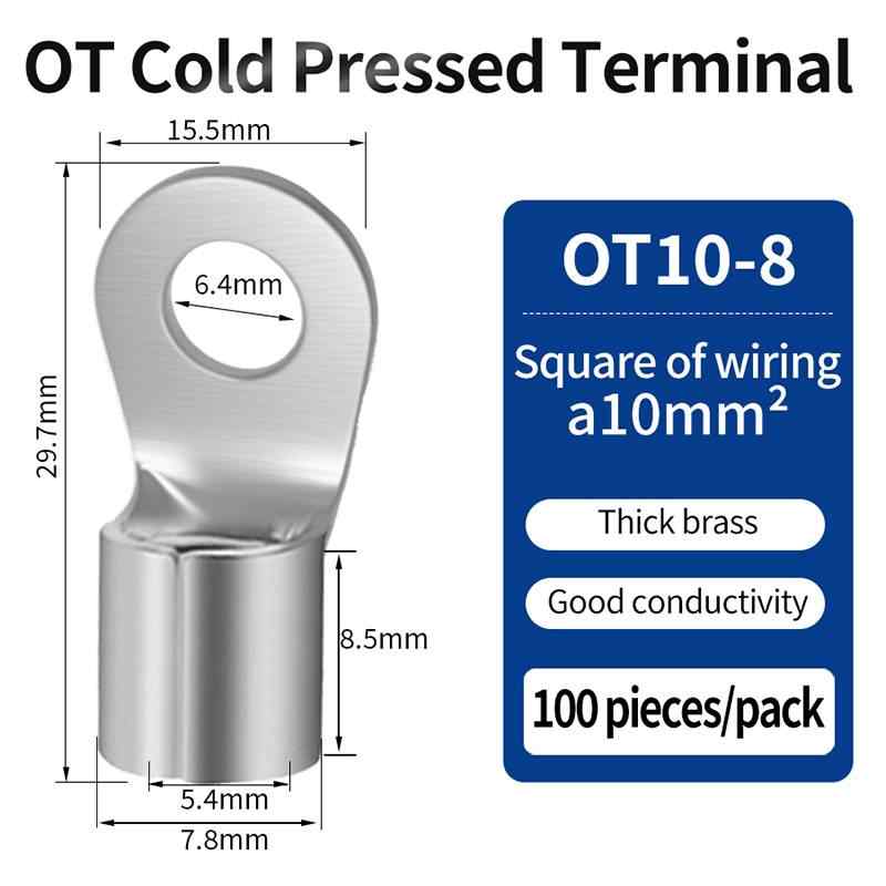 OT10-8, 100 Pieces Per Pack / Silver