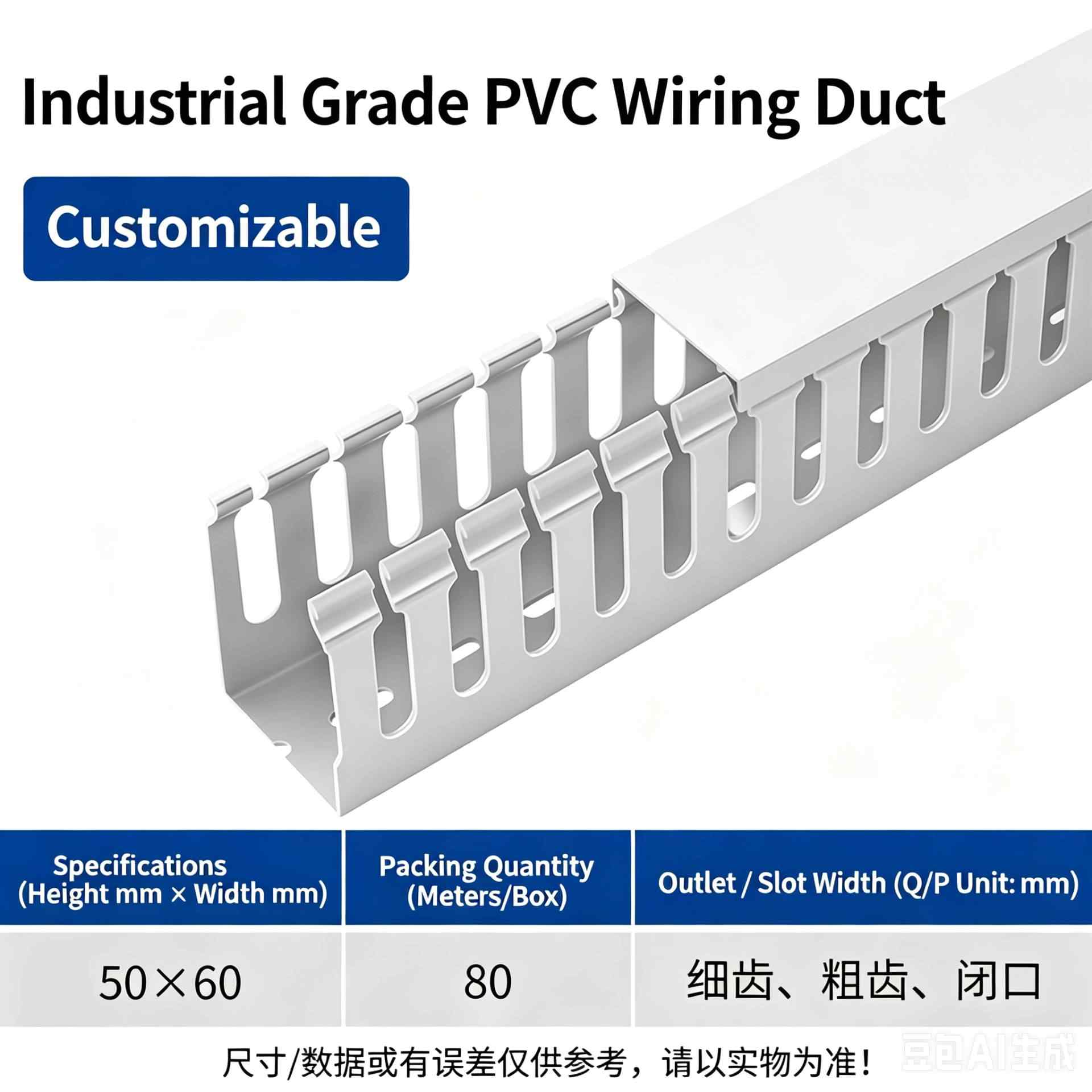 50mm Height × 60mm Width, 2 Meters / white