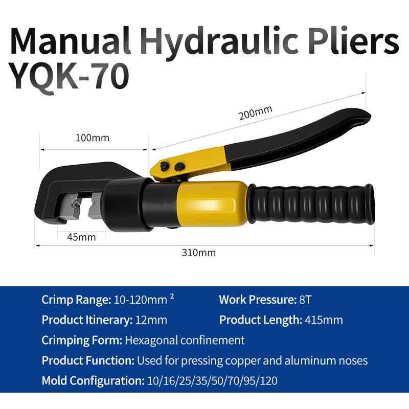 Manual Hydraulic Crimping Tool YQK-70 / Black + Yellow