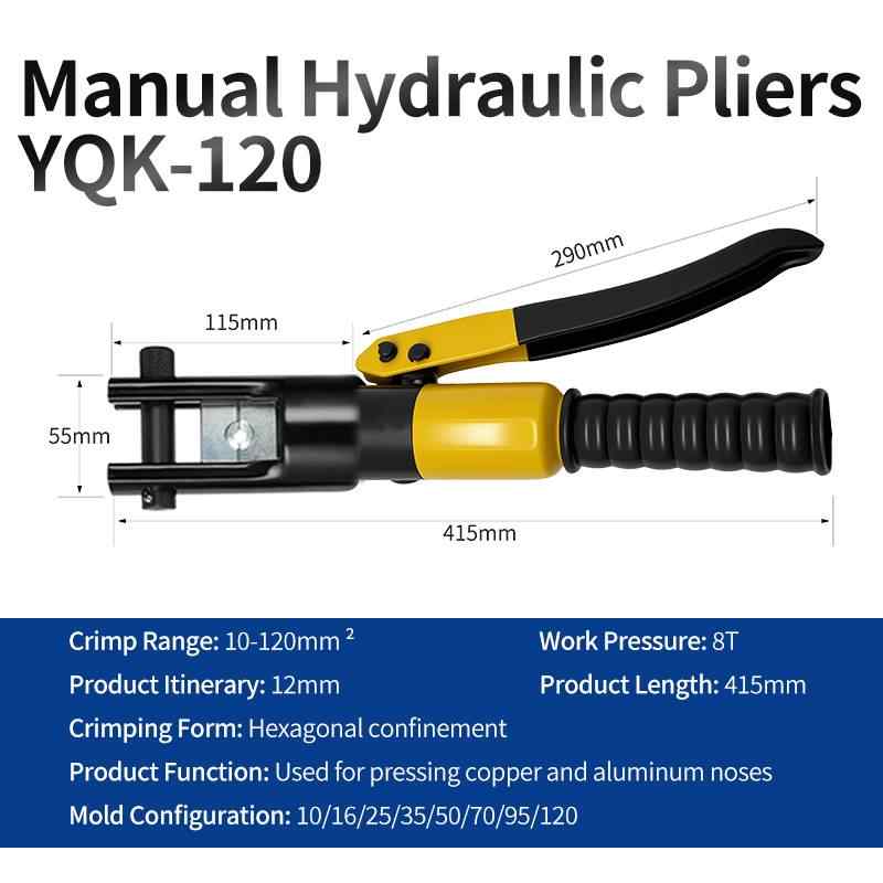 Manual Hydraulic Crimping Tool YQK-120 / Black + Yellow