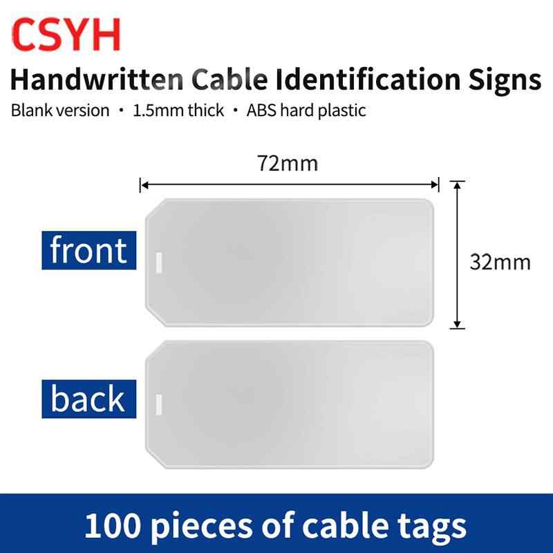 Blank Cable Tags (100 Pcs)  / Light gray