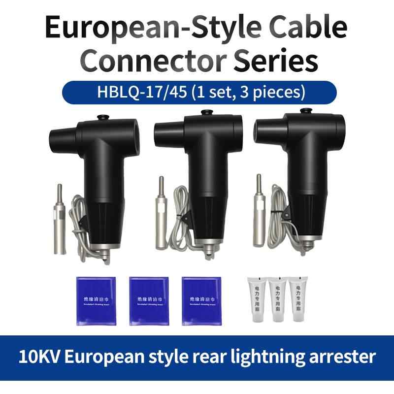 10kV European Type Surge Arrester HBLQ-17/45 (Set of 3) / black