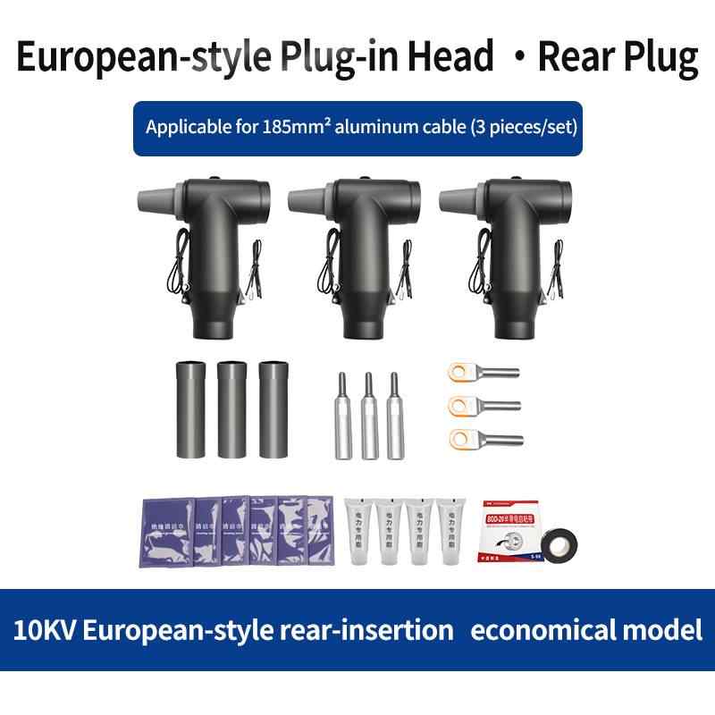 Economy Model European Type Rear Cable Plug, 185mm² Copper-Aluminum / black