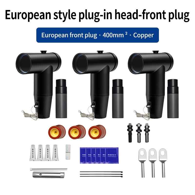 European Type Front Cable Plug, 400mm² Copper / black