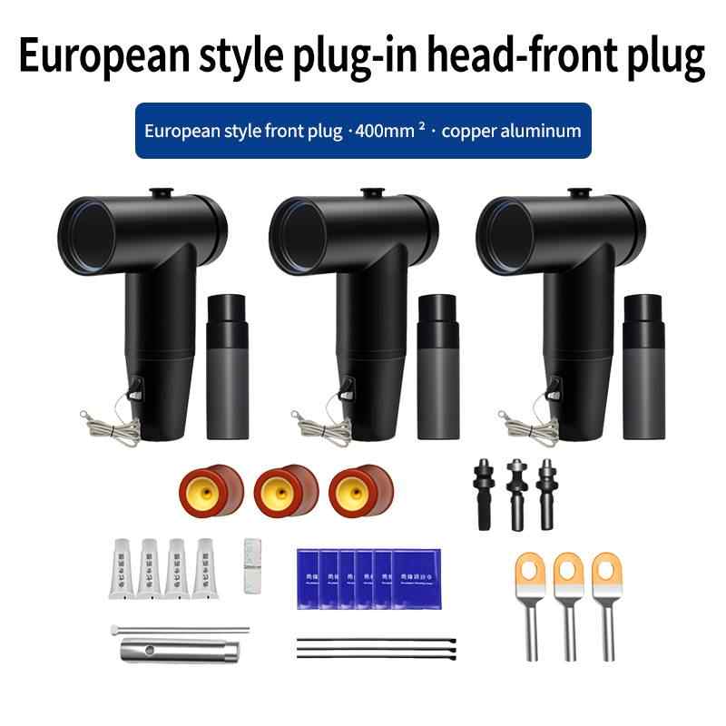 European Type Front Cable Plug, 400mm² Copper-Aluminum / black