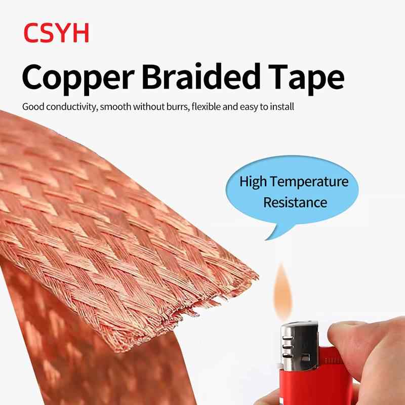 Tinned Copper Braided Strap - Per Meter
