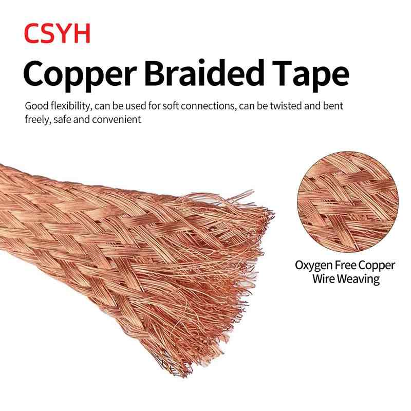 Pure Copper Braided Strap (per meter)