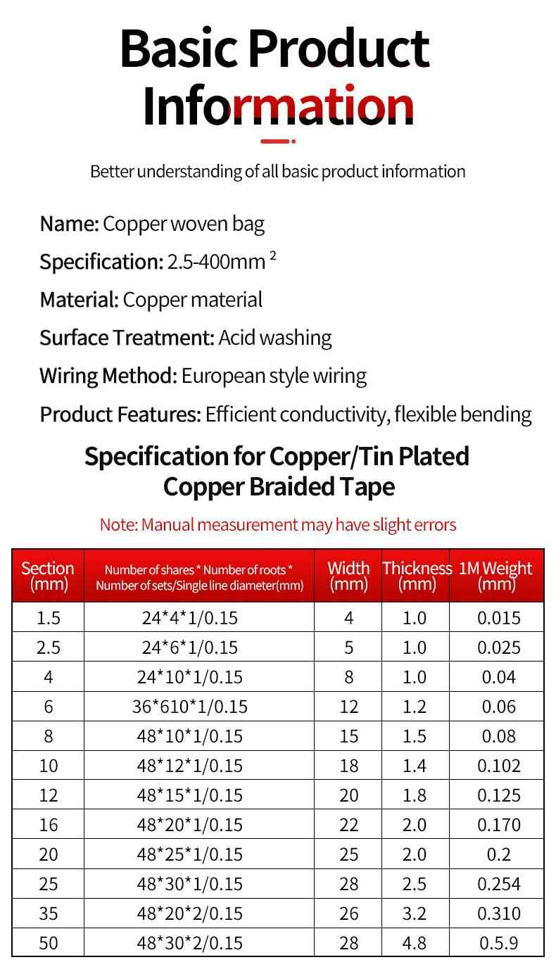 Pure Copper Braided Strap (per meter) 11