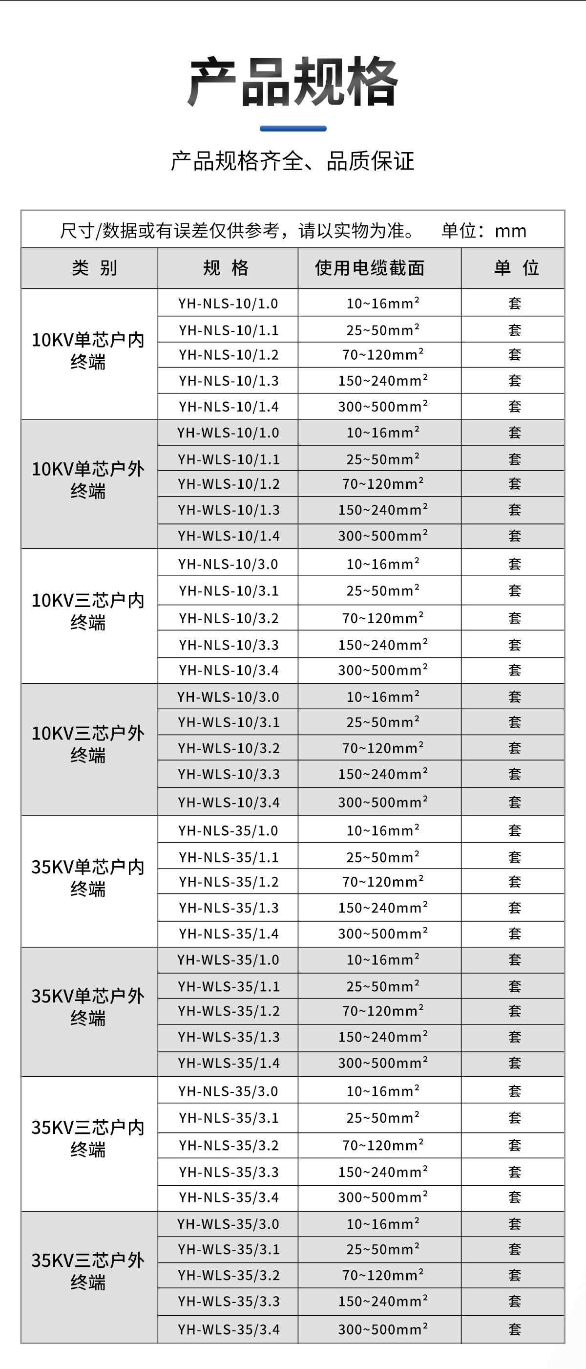 10-35KV冷缩电缆终端 9