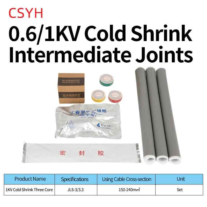 1kV 3-Core Cold Shrink Cable Joint JLS-3.3, 150-240mm² / Gray