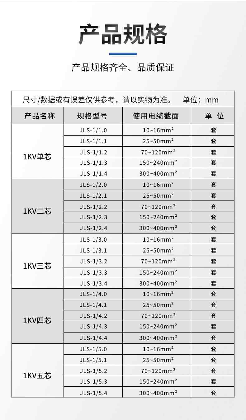 低压·冷缩电缆中间 11
