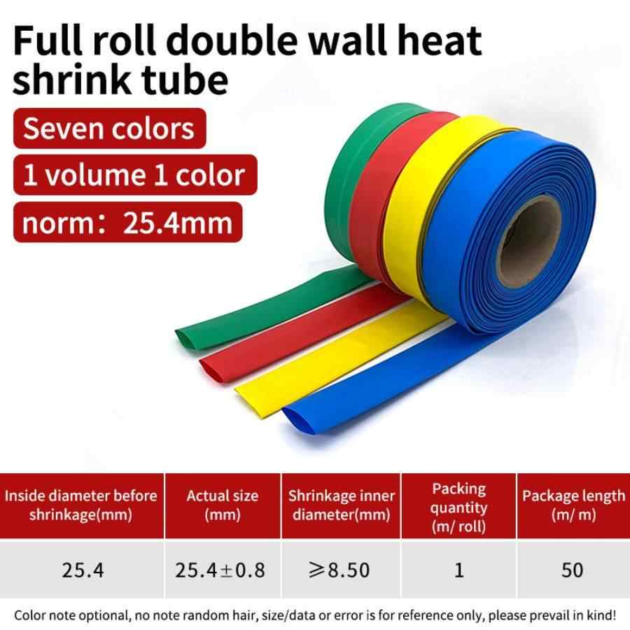 3X Shrink, ID 25.4mm, 25m / Blue, Green, Black, Red, Yellow, White, Clear