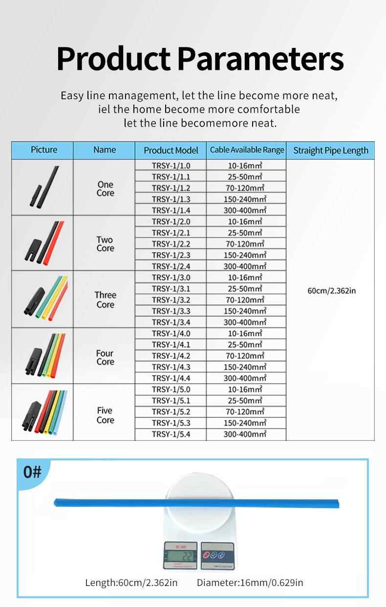 1kV Low Voltage Heat Shrink Cable Termination Kit 3
