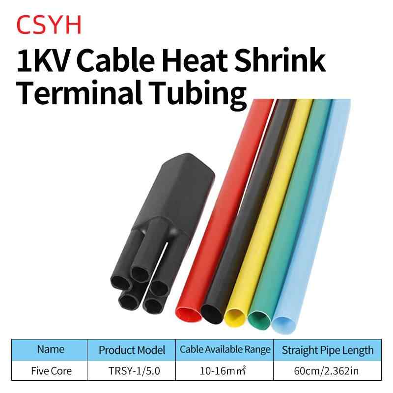  SY-1KV/5.0 Termination Kit (Five Core, 10–16mm²) / black, Red, Yellow, Blue, Green
