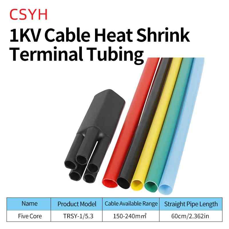 SY-1KV/5.3 Termination Kit (Five Core, 150–240mm²) / black, Red, Yellow, Blue, Green