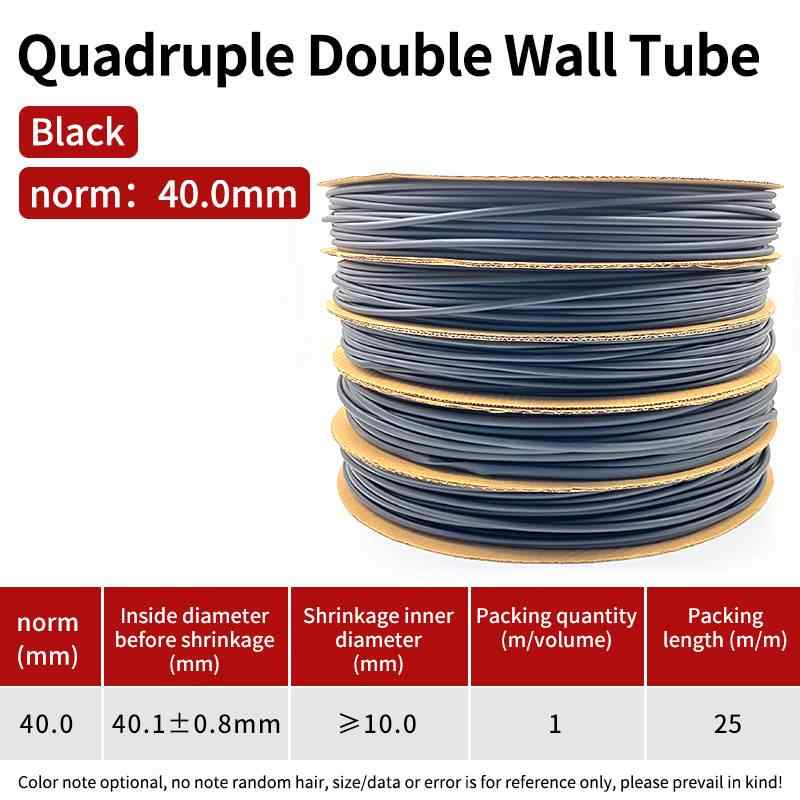 4:1 Heat Shrink Tube, φ40mm Diameter, 25m Per Roll / Red, Yellow, Blue, Green, White, Black, Transparent