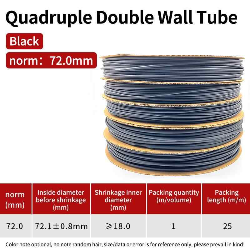 4:1 Heat Shrink Tube, φ72mm Diameter, 25m Per Roll / Red, Yellow, Blue, Green, White, Black, Transparent