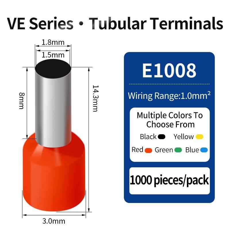 E1008 (1000 Pcs) / Black, Red, Yellow, Green, Blue