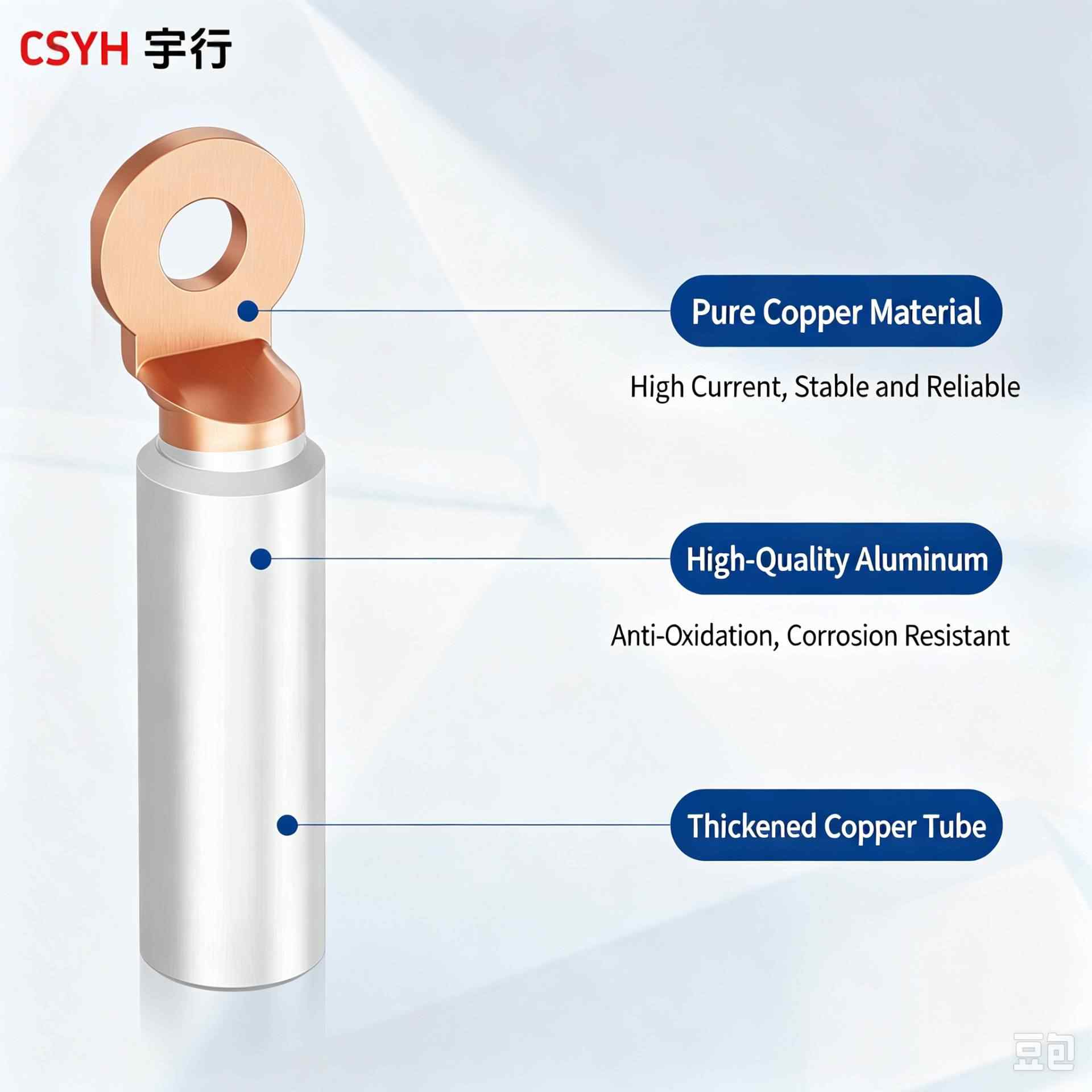 DTL round headed copper aluminum nose