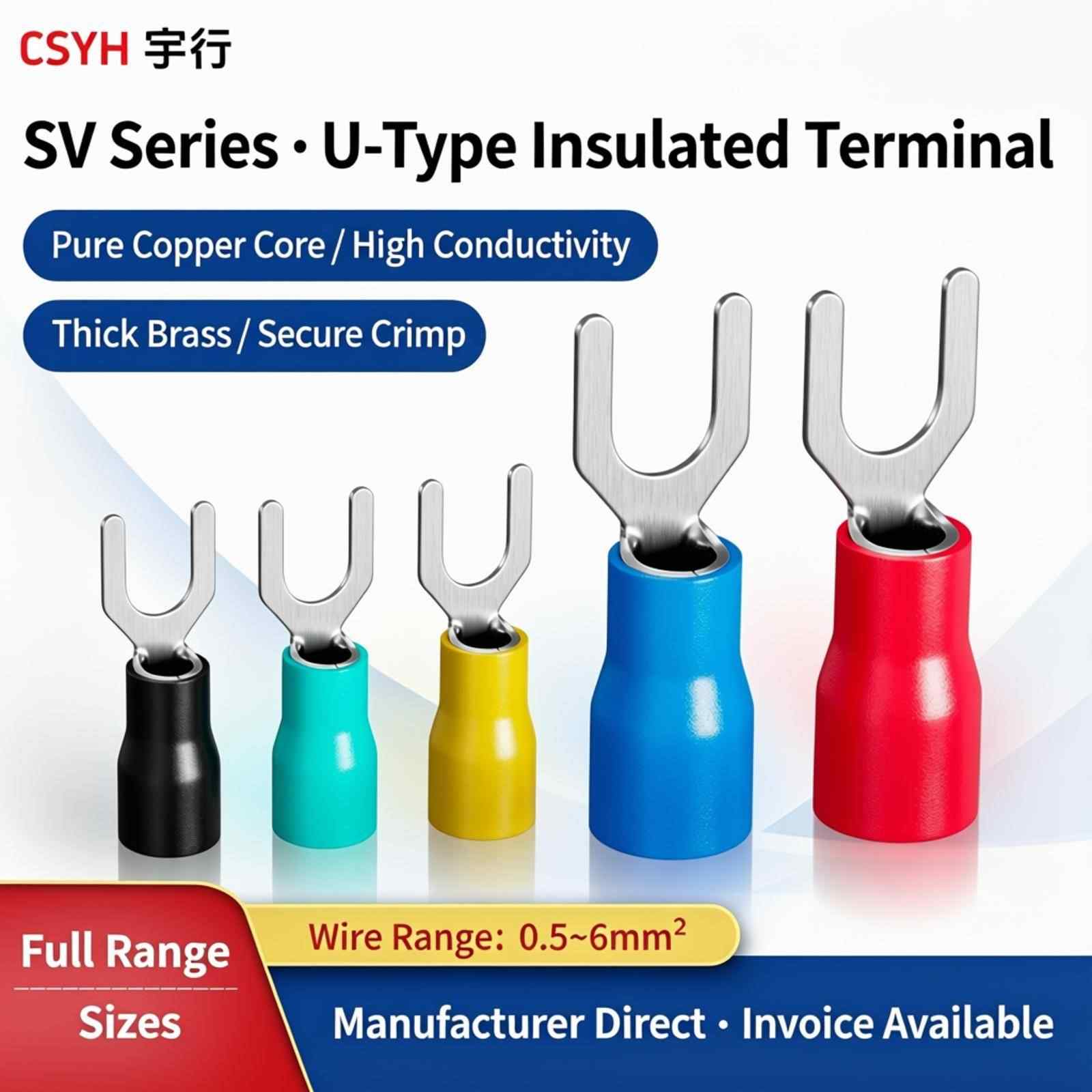 Fork shaped SV terminal block