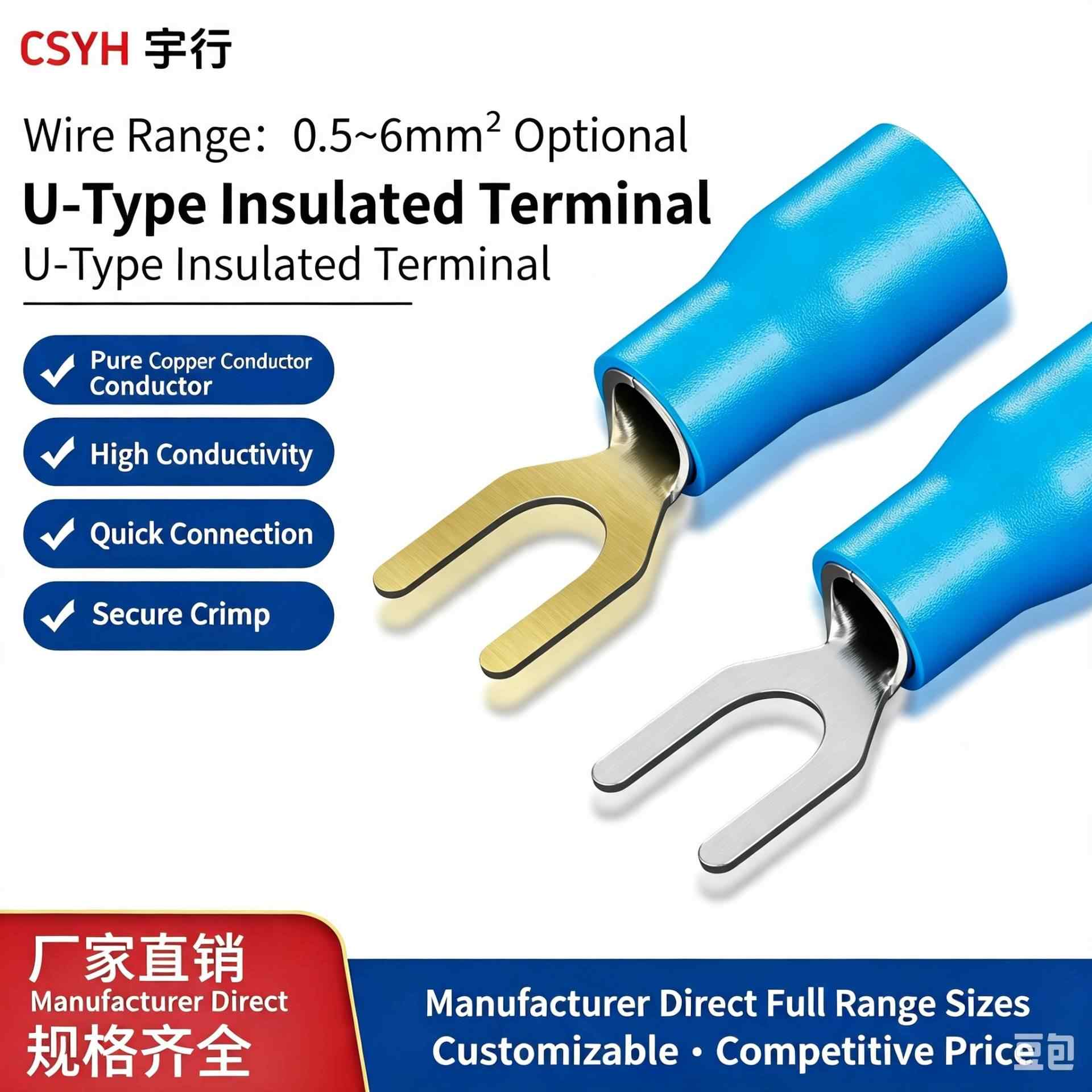Fork shaped SV terminal block